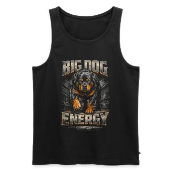 Chien Rottweiler - Débardeur bio Premium Homme - noir - Devant - AI Model Male 178 light (178cm)