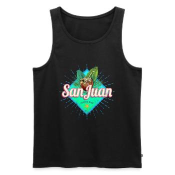 San Juan in Puerto Rico Vintage Karibik Souvenir - Männer Premium Bio Tank Top - Schwarz - Vorne - AI Model Male 178 light (178cm)