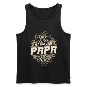 Chef Papa - Männer Premium Bio Tank Top - Schwarz - Vorne - AI Model Male 178 light (178cm)