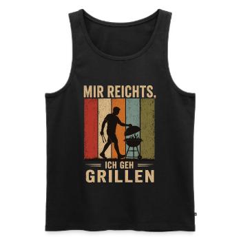 Mir reichts Ich geh grillen Retro BBQ Shirt - Männer Premium Bio Tank Top - Schwarz - Vorne - Michal (187cm)