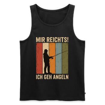 Mir reichts Ich geh angeln Retro Angler Shirt - Männer Premium Bio Tank Top - Schwarz - Vorne - Michal (187cm)