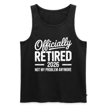 Retired 2026 Funny Retired Graphic Men Retirement - Men's Premium Organic Tank Top - black - Front - AI Model Male 178 light (178cm)