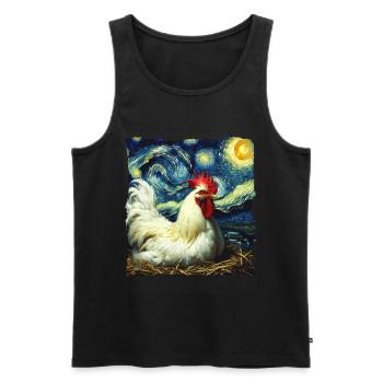 Leghorn Chickens Starry Night - Men's Premium Organic Tank Top - black - Front - AI Model Male 178 light (178cm)