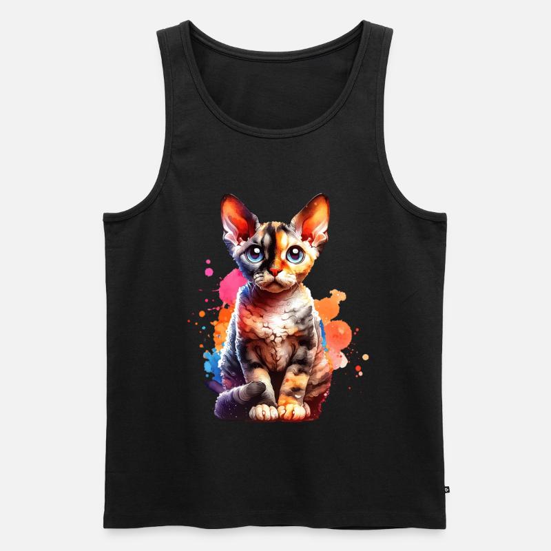 Devon Rex Geschenk - Männer Premium Bio Tank Top - Schwarz