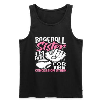 Baseball Sister Only Here for the Snack - Men's Premium Organic Tank Top - black - Front - Michal (187cm)