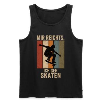 Mir reichts Ich geh skaten Retro Skater Shirt - Männer Premium Bio Tank Top - Schwarz - Vorne - Michal (187cm)