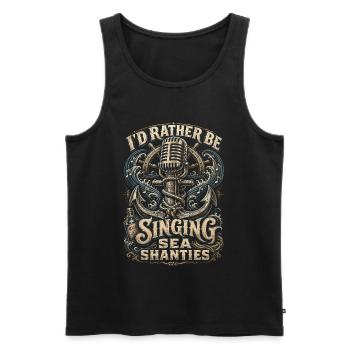 Shanty Chor Seemannslieder - Männer Premium Bio Tank Top - Schwarz - Vorne - AI Model Male 178 light (178cm)