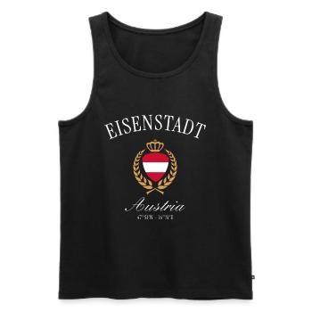 Eisenstadt Österreich Wappen Krone Reise Souvenir - Männer Premium Bio Tank Top - Schwarz - Vorne - Michal (187cm)