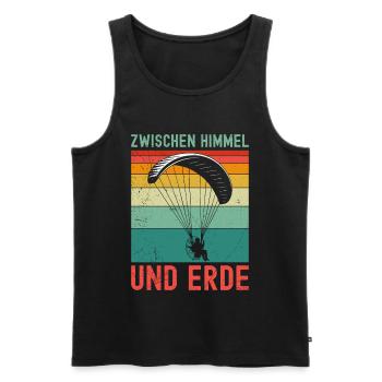 Paramotor ZWISCHEN HIMMEL UND ERDE Lustiges - Männer Premium Bio Tank Top - Schwarz - Vorne - Michal (187cm)