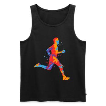 Running Colorful Jogging Men's Kids Boys Runner - Men's Premium Organic Tank Top - black - Front - AI Model Male 178 light (178cm)
