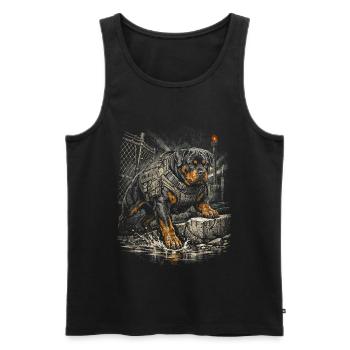 Rottweiler Dog - Men's Premium Organic Tank Top - black - Front - AI Model Male 178 light (178cm)