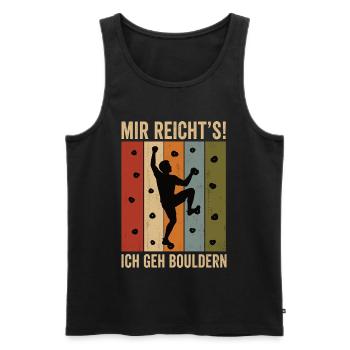 Mir reicht's Ich geh bouldern Retro Boulder Shirt - Männer Premium Bio Tank Top - Schwarz - Vorne - Michal (187cm)