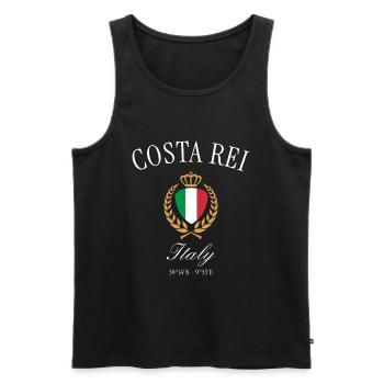 Costa Rei Italien Wappen Krone – Reise Souvenir - Männer Premium Bio Tank Top - Schwarz - Vorne - Michal (187cm)