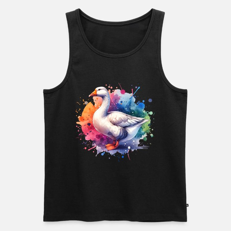 Pilgrim Gans Geschenk - Männer Premium Bio Tank Top - Schwarz