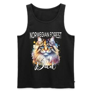 Norwegische Waldkatze Papa - Männer Premium Bio Tank Top - Schwarz - Vorne - AI Model Male 178 light (178cm)