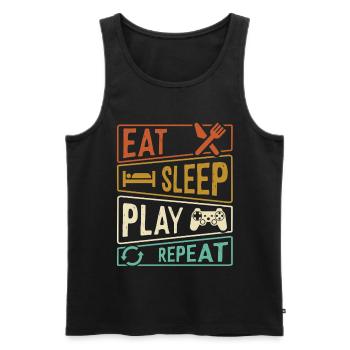 Gamer life Eat Sleep Play Repeat - Men's Premium Organic Tank Top - black - Front - Michal (187cm)