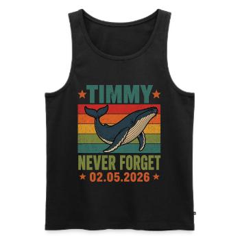 Timmy Wal Never Forget 02.05.2026 Shirt - Männer Premium Bio Tank Top - Schwarz - Vorne - AI Model Male 178 light (178cm)
