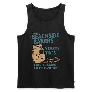 Pain au levain Baking Beachside Bakers Yeasty - Débardeur bio Premium Homme - noir - Devant - AI Model Male 178 light (178cm)