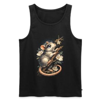 Rat de couleur Rat fantaisie Rat de la grande souris Rat domestique - Débardeur bio Premium Homme - noir - Devant - AI Model Male 178 light (178cm)