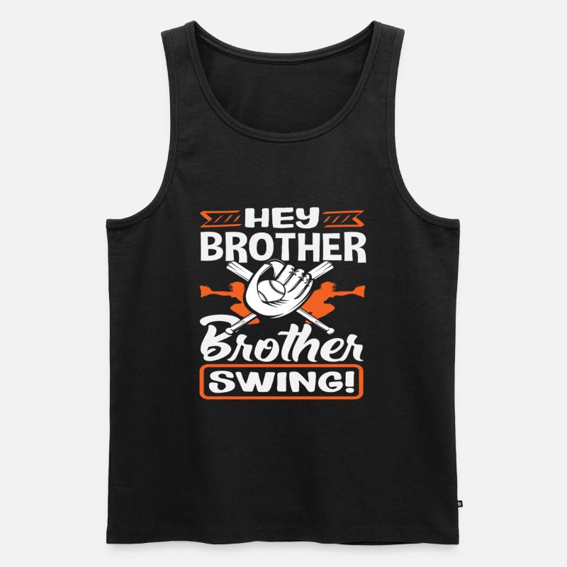 Hey Bruder Swing Baseball Spruch - Männer Premium Bio Tank Top - Schwarz