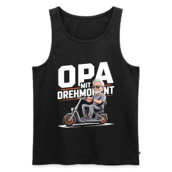 Opa Mit Drehmoment Fahrrad Senioren - Männer Premium Bio Tank Top - Schwarz - Vorne - AI Model Male 178 light (178cm)