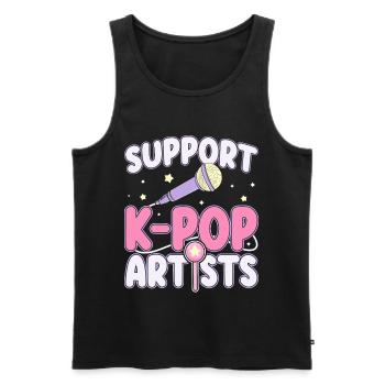 Soutenez les artistes de K-pop, les fans, les amateurs de musique - Débardeur bio Premium Homme - noir - Devant - Michal (187cm)