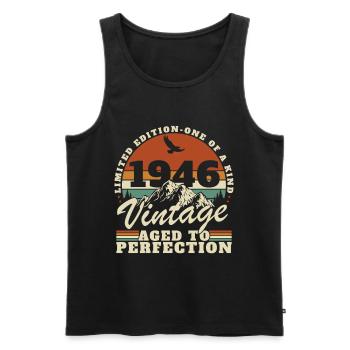 1946 Vintage Rétro Cadeau D'anniversaire - Débardeur bio Premium Homme - noir - Devant - Michal (187cm)