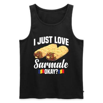 Rumänische Sarmale-Küche Snack Serbisch - Männer Premium Bio Tank Top - Schwarz - Vorne - AI Model Male 178 light (178cm)