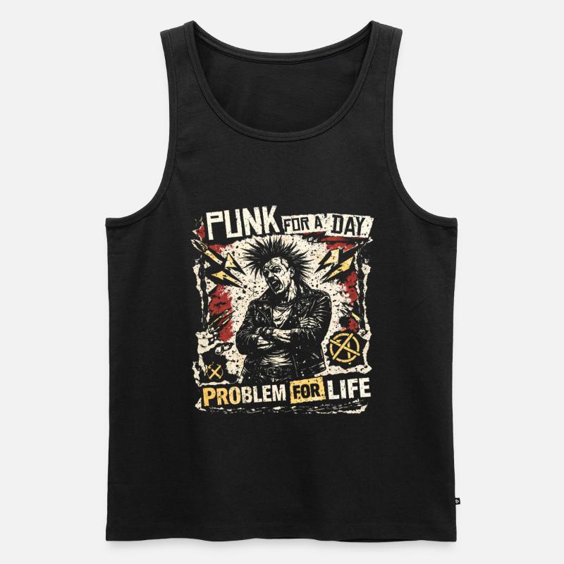 Punk For A Day - Männer Premium Bio Tank Top - Schwarz