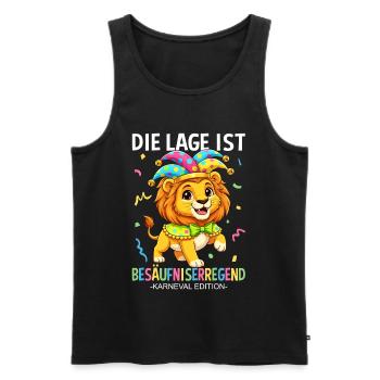Die Lage Ist Besäufniserregend Karneval Löwe - Männer Premium Bio Tank Top - Schwarz - Vorne - Michal (187cm)