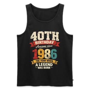 40 Years Anniversary Legend 1986 - Vintage - Men's Premium Organic Tank Top - black - Front - Michal (187cm)