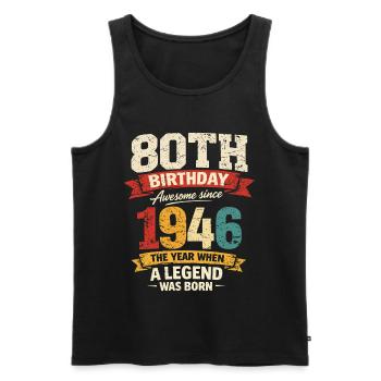 80 Years Anniversary Legend 1946 - Vintage - Men's Premium Organic Tank Top - black - Front - Michal (187cm)