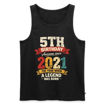 5 Year Anniversary Legend 2021 – Vintage - Männer Premium Bio Tank Top - Schwarz - Vorne - Michal (187cm)