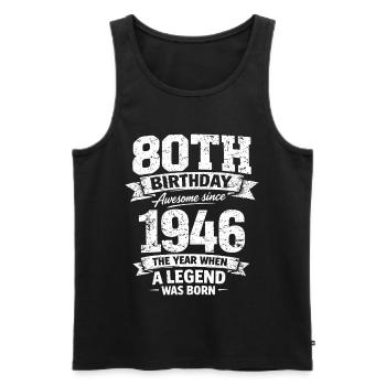 65th Birthday 1961 Legend Vintage Design - Men's Premium Organic Tank Top - black - Front - AI Model Male 178 light (178cm)