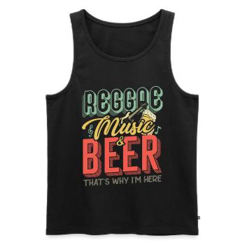 Reggae Music & Beer | Beer & Vibes - Men's Premium Organic Tank Top - black - Front - Michal (187cm)