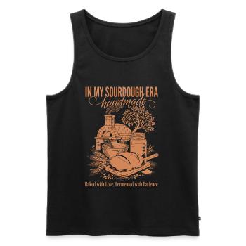 Sourdough In My Sourdough Era Handmade Bread - Men's Premium Organic Tank Top - black - Front - Michal (187cm)