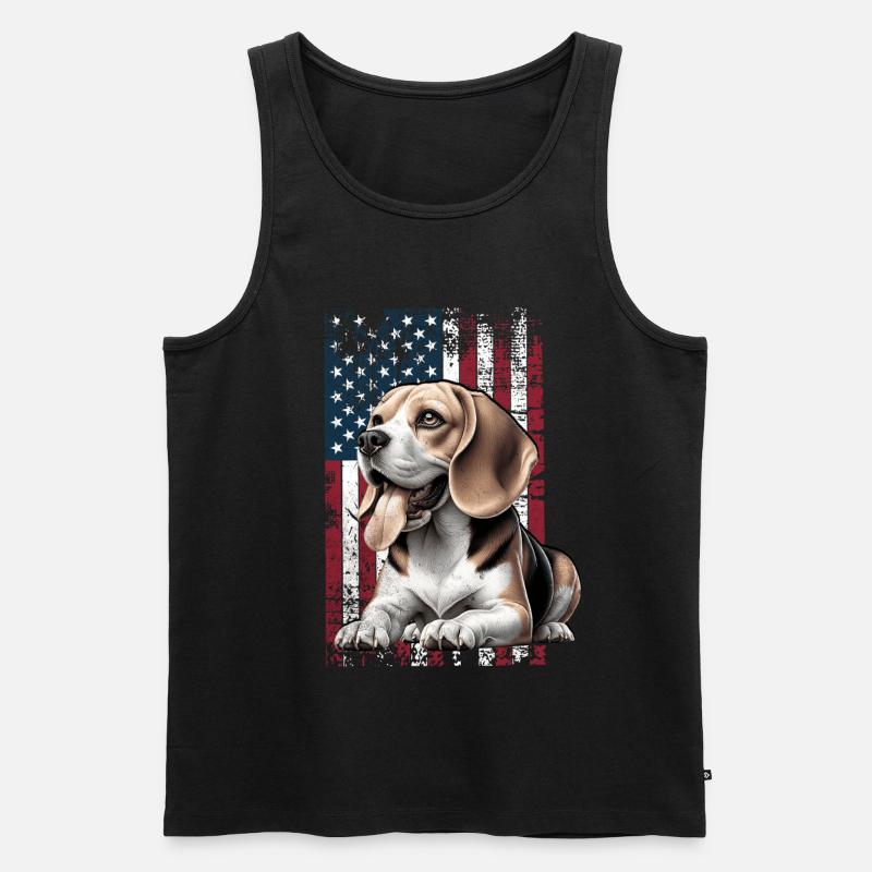 Beagle US Beagle - Männer Premium Bio Tank Top - Schwarz