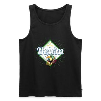 Belem in Para Brasilien mit Retro Tukan Souvenir - Männer Premium Bio Tank Top - Schwarz - Vorne - Michal (187cm)