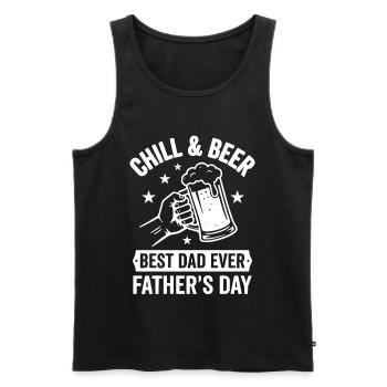 CHILL & BEER BEST DAD’S EVER Logo de la fête des pères - Débardeur bio Premium Homme - noir - Devant - Michal (187cm)
