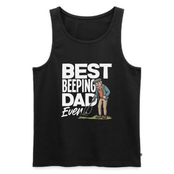 Meilleur détecteur de métaux Papa Détecteur de métaux - Débardeur bio Premium Homme - noir - Devant - Michal (187cm)