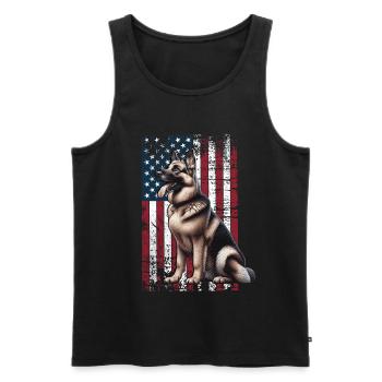 German Shepherd US Deutscher Schäferhund - Männer Premium Bio Tank Top - Schwarz - Vorne - Michal (187cm)