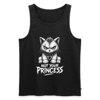 Not Your Princess – Anti Princess Cat - Men's Premium Organic Tank Top - black - Front - AI Model Male 178 light (178cm)