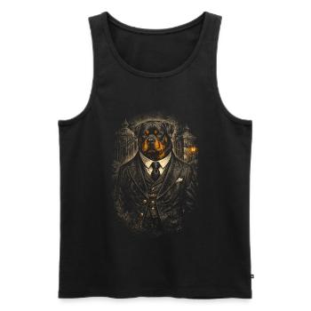 Rottweiler Dog dans la Mafia - Débardeur bio Premium Homme - noir - Devant - Michal (187cm)