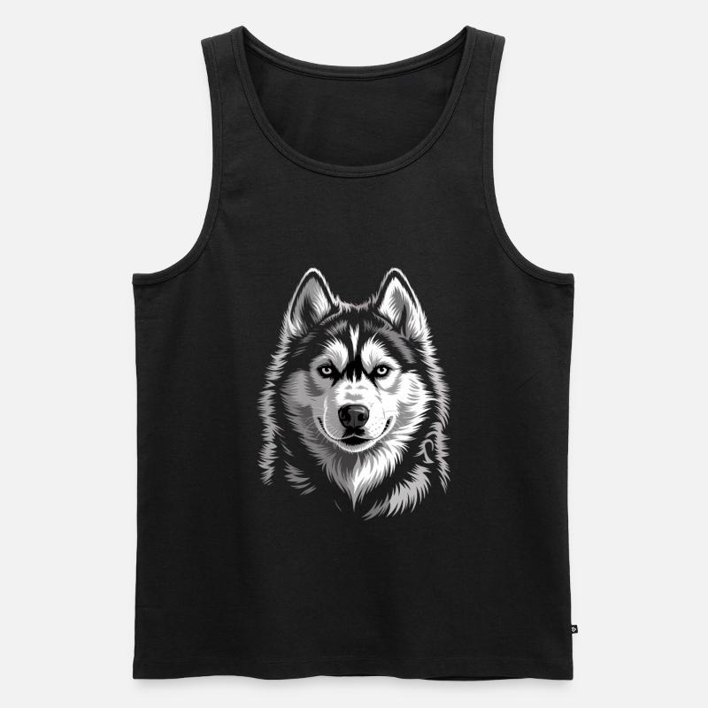 Husky - Männer Premium Bio Tank Top - Schwarz