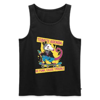 Punk For A Day Today's Agenda Be Punk Cause Trouble - Men's Premium Organic Tank Top - black - Front - AI Model Male 178 light (178cm)