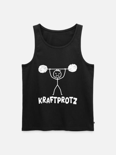 Strichmännchen KRAFTPROTZ Lustiges - Männer Premium Bio Tank Top - Schwarz