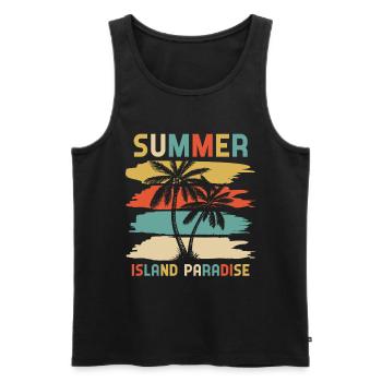 Summer Island Paradise Reisefieber - Männer Premium Bio Tank Top - Schwarz - Vorne - AI Model Male 178 light (178cm)