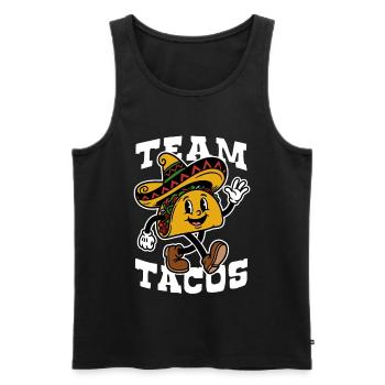 Team Tacos | Fröhlicher Taco Sombrero Cartoon - Männer Premium Bio Tank Top - Schwarz - Vorne - AI Model Male 178 light (178cm)
