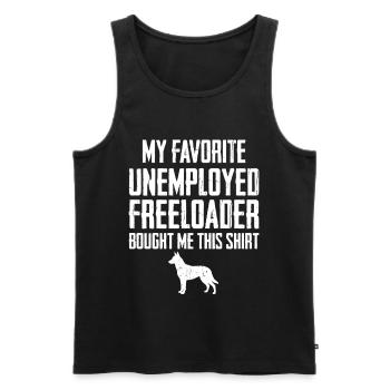 Witziger belgischer Malinois-Schmarotzer - Männer Premium Bio Tank Top - Schwarz - Vorne - AI Model Male 178 light (178cm)