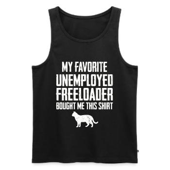 Chat Drôle de Profiteur - Débardeur bio Premium Homme - noir - Devant - Michal (187cm)